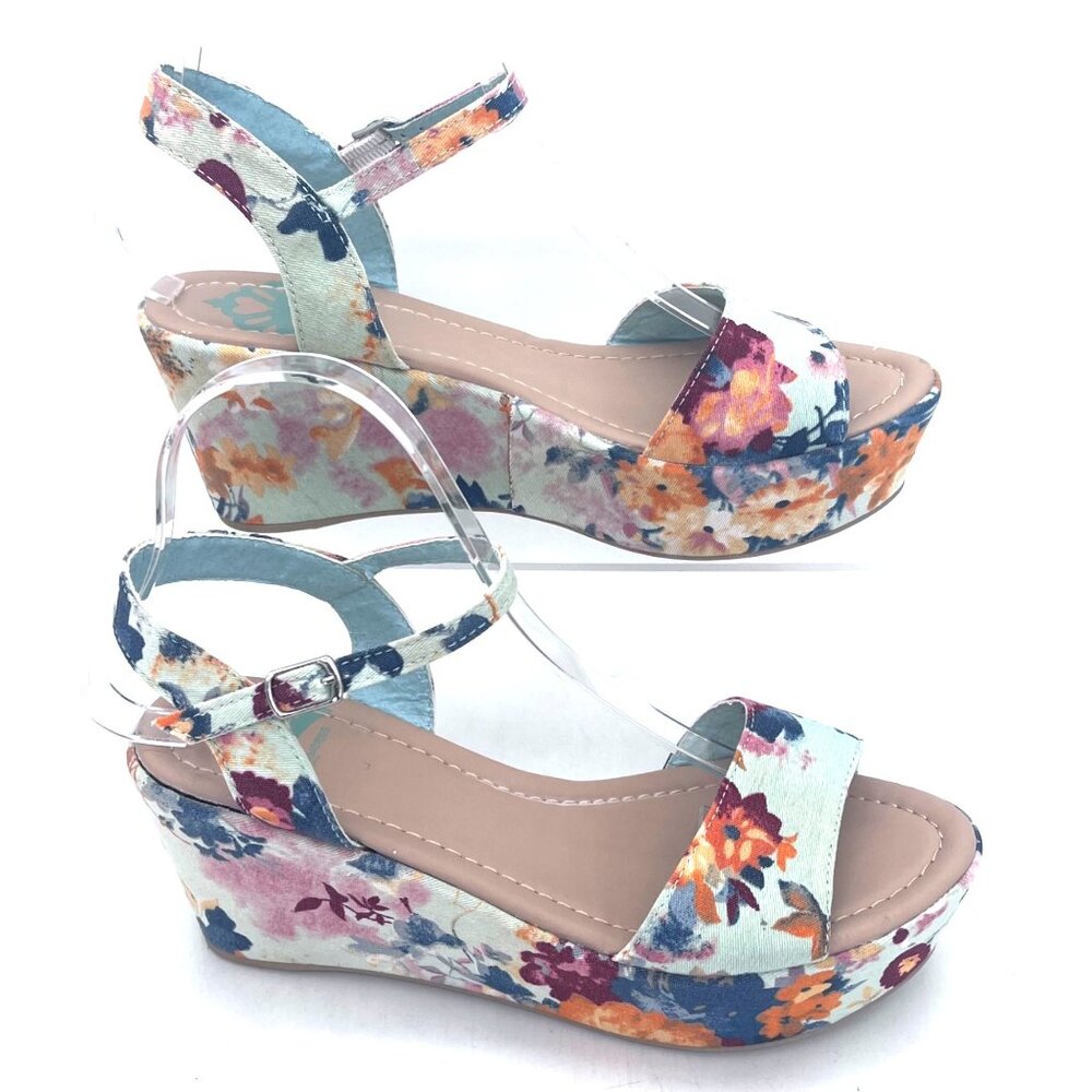 Fergalicious By Fergie Floral Wedge Platform Sandals Sheila Womens Shoes Size 8M - Picture 7 of 13